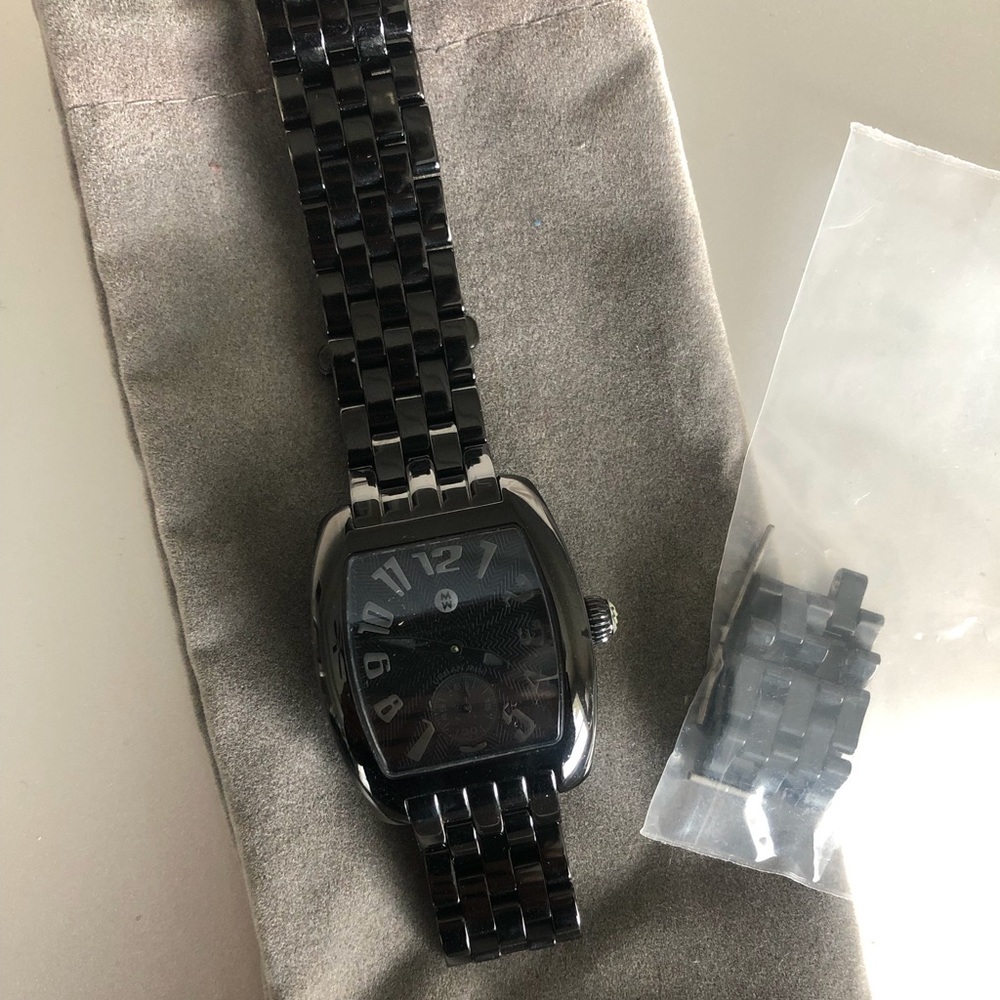 Michele Urban Mini Stainless Steel Watch in Black